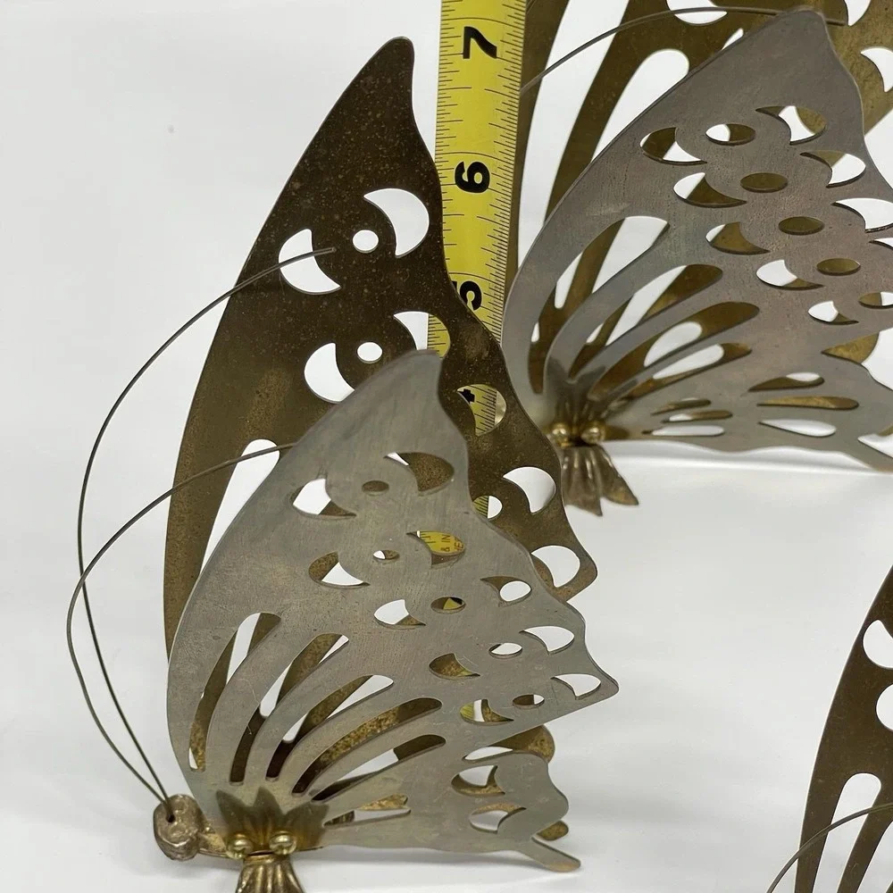 Vintage MCM Brass Butterflies‎ Set of 3 Free Standing or Hanging Wall Decor